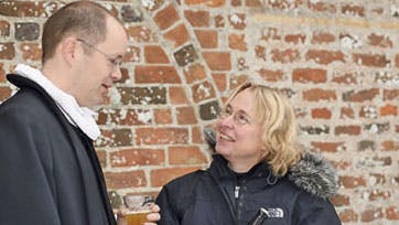 Da inspektør på Øm Kloster, Lone Mollerup, forelagde Henrik Lund ideen med kirkens eget øl, var han straks interesseret. Foto: Henrik Bjerg