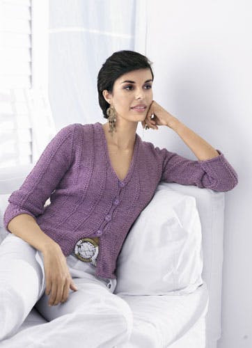 Lilla strik med snoninger