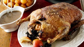 Klassisk and med brunede kartofler