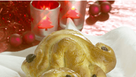 snørklede luciaboller med rosiner