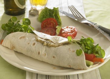 Vegetariske pandekager med grønt