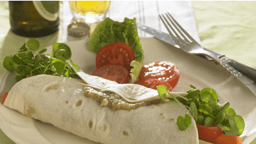 Vegetariske pandekager med grønt