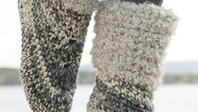 Lune, hæklede tøfler