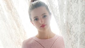 Strikket, rosa bluse