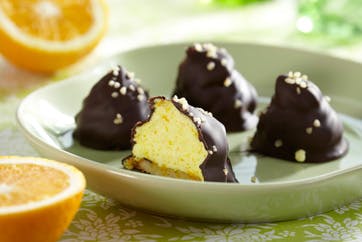 Flødeboller med smag af appelsin og orangekrymmel