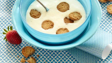 Kalorievenlig koldskål med hjemmelavede kammerjunkere