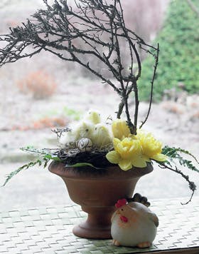 Påskepynt med fine blomster