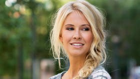 Strikket jakke med grafisk mønster