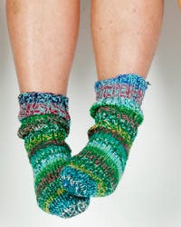 Lune ragsokker af restgarn