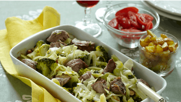 Påskelam i fad med smagsfulde grøntsager