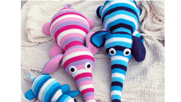 Hæklede elefanter