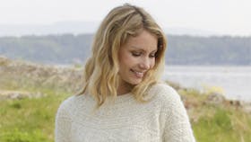 Strikket bluse med fint mønster