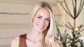 Strikket top i kobberfarve