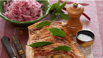 Flæskesteg med juleløg