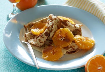 Vanilje-pandekager med appelsin