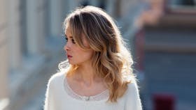 Strikket jakke med smukke farveskift