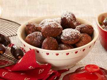 æbleskiver med chokolade